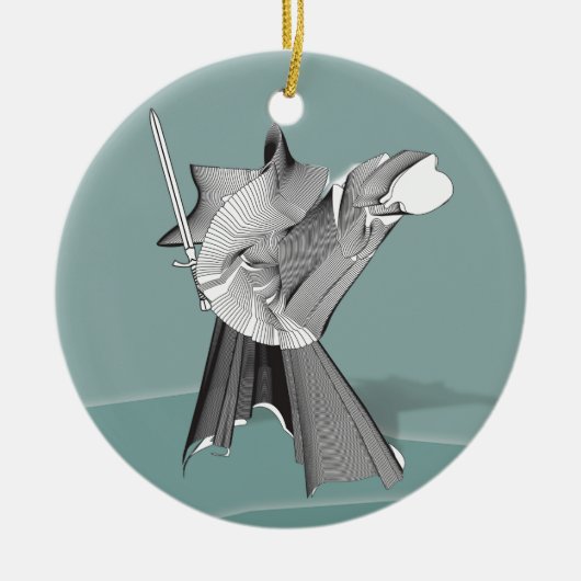 Digital Warrior Keramisch Ornament (Voorkant)
