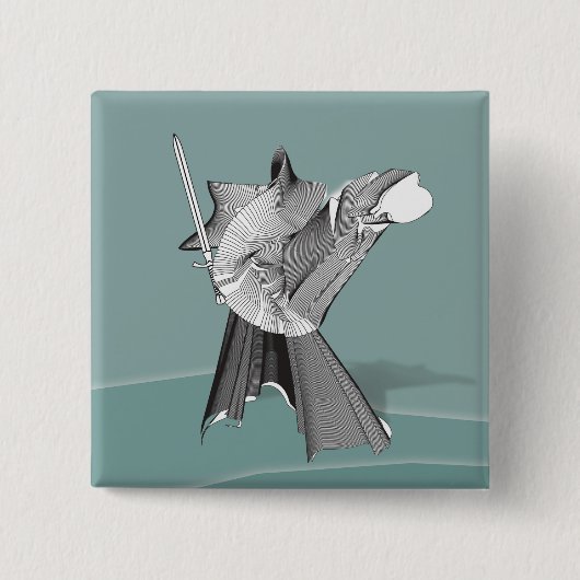 Digital Warrior Vierkante Button 5,1 Cm (Voorkant)
