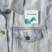 Digital Waterverf Winged Gecko Animal Vierkante Button 5,1 Cm (In situ)