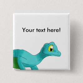 Digital Waterverf Winged Gecko Animal Vierkante Button 5,1 Cm