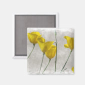 Digital Waterverf Yellow California Poppies Magne Magneet (Voorkant / Achterkant)