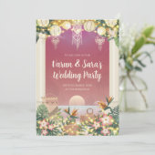 Digital Wedding Cocktail nodigen Indiase bruiloft  Kaart (Staand voorkant)