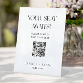 Digital Wedding Seating Chart with QR Code Sign Reclamebord Met Voetstuk