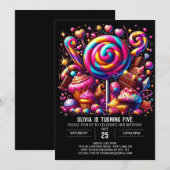 Digital Whimsical Candyland digitale verjaardag Kaart (Voorkant / Achterkant)