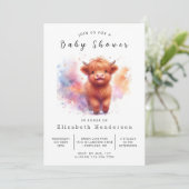 Digital Whimsical Fun Koe Baby shower Kaart (Staand voorkant)