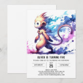 Digital Whimsical Monkey Verjaardag Kaart (Voorkant / Achterkant)