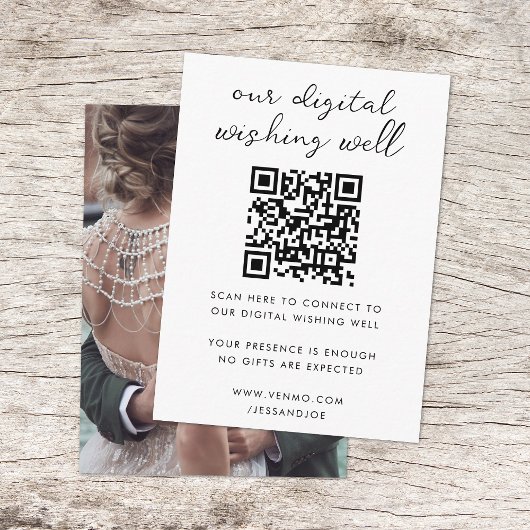 Digital Wishing Well QR Code Wedding Registry Encl Informatiekaartje
