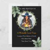 Digital Witch Invitation | Halloween Mobile Party Feestdagenkaart (Voorkant)