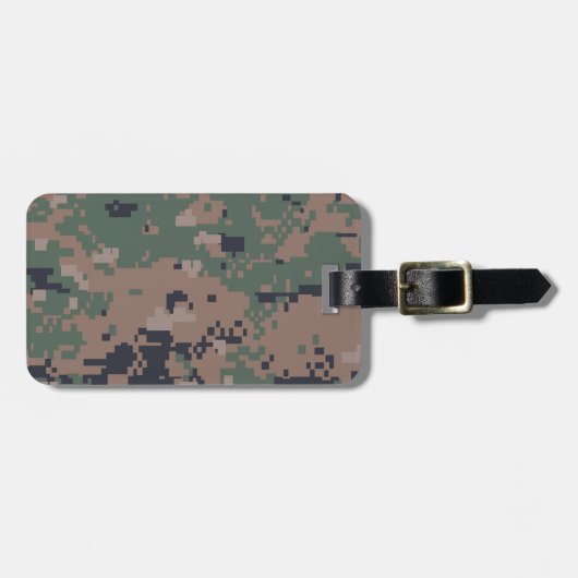 Digital Woodland Camouflage Bagagelabel (Voorkant horizontaal)