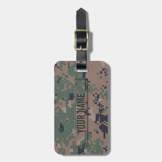 Digital Woodland Camouflage  Bagagelabel (Voorkant verticaal)