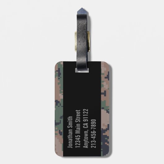 Digital Woodland Camouflage  Bagagelabel (Achterkant verticaal)