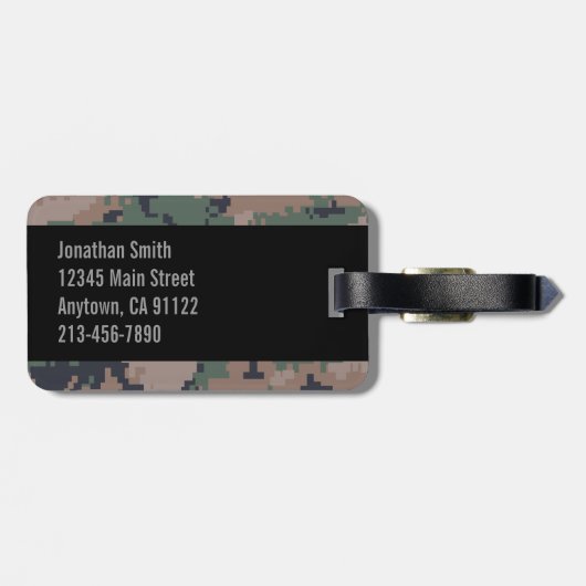Digital Woodland Camouflage  Bagagelabel (Achterkant horizontaal)