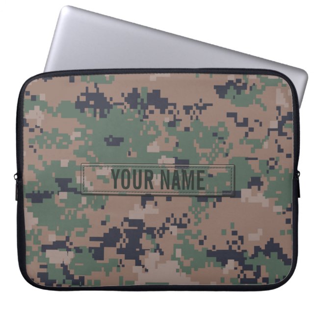 Digital Woodland Camouflage  Laptop Sleeve (Voorkant)