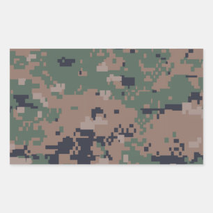 Digital Woodland Camouflage Rechthoekige Sticker