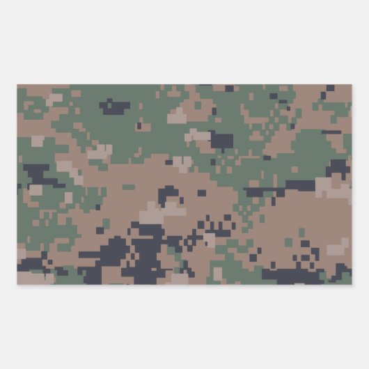 Digital Woodland Camouflage Rechthoekige Sticker (Voorkant)