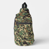Digital Woodland Military Camouflage Pattern Sling Bag (Voorkant)