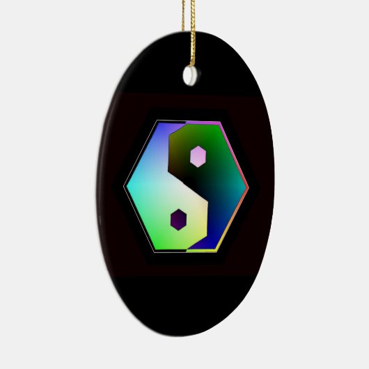 "Digital Yin Yang" Keramisch Ornament (Rechts)