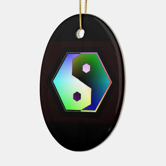 "Digital Yin Yang" Keramisch Ornament (Links)