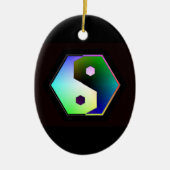 "Digital Yin Yang" Keramisch Ornament (Voorkant)