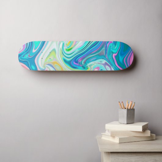 Digitalart Abstract Marbling G597 Skateboard (Muurkunst (Horizontaal))