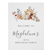 DIGITALE 18e verjaardag pompoen bloem Welkom Perfect Poster (Voorkant)