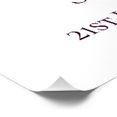 Digitale 21e verjaardag Paarse Lila bloem Perfect Poster (Hoek)