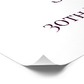 Digitale 30e verjaardag Paarse Lila bloem Perfect Poster (Hoek)