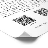Digitale 3 QR Code Huwelijksreis Fonds Bruiloft Poster (Hoek)