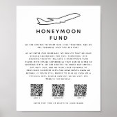 Digitale 3 QR Code Huwelijksreis Fonds Bruiloft Poster (Voorkant)