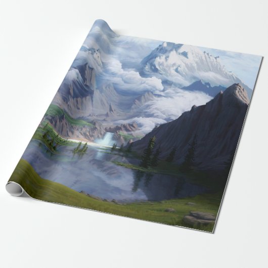 Digitale 3D illustrati Cadeaupapier (Uitgerold)