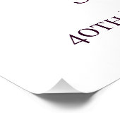 Digitale 40e verjaardag Paarse Lila bloem Perfect Poster (Hoek)