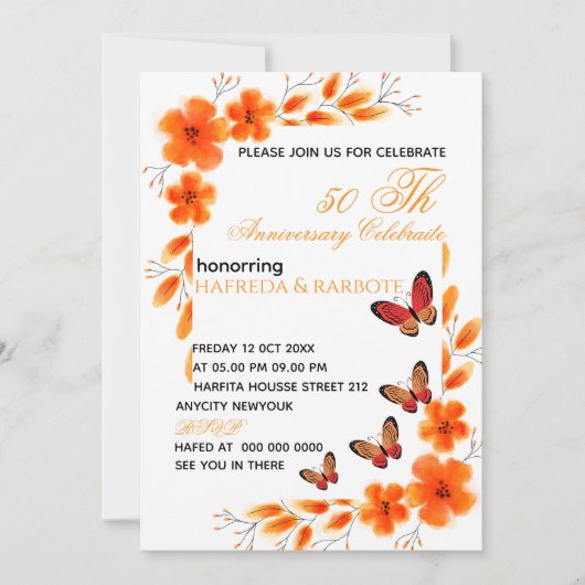 Digitale 50e verjaardag uitnodiging voor vrouwen, (Voorkant)