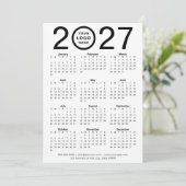 Digitale aangepaste 2027 kalender met logo | Downl Kaart (Staand voorkant)