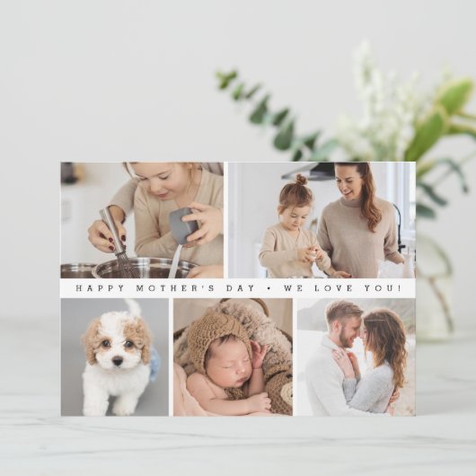 Digitale aangepaste fotocollage Moederdag Feestdagenkaart (Staand voorkant)