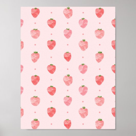 Digitale aardbeienprint poster (Voorkant)