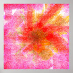 Digitale abstracte achtergrond met penseelpasta poster