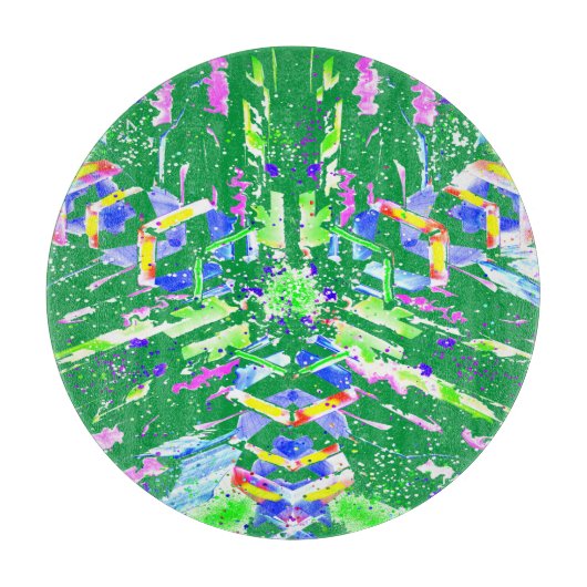 Digitale abstracte kunst die we chaos noemen snijplank (Voorkant)