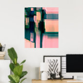 Digitale Abstracte kunst met "inkt" Poster (Thuiskantoor)