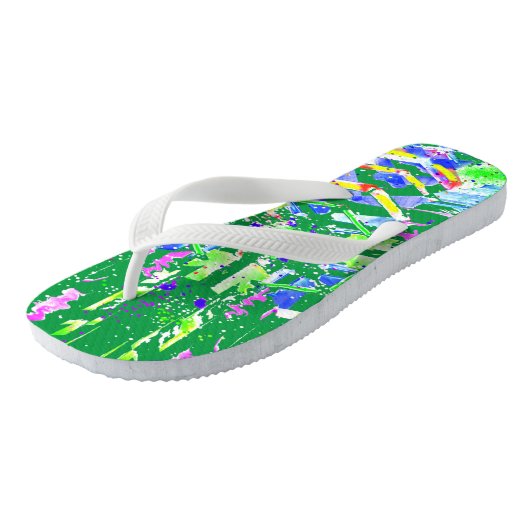 Digitale abstracte kunst noemen we het chaos High- Teenslippers (Schuin)