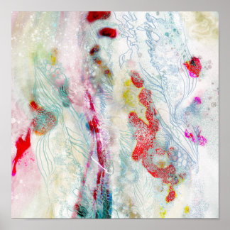 Digitale Abstracte kunstdruktrenddecor Poster
