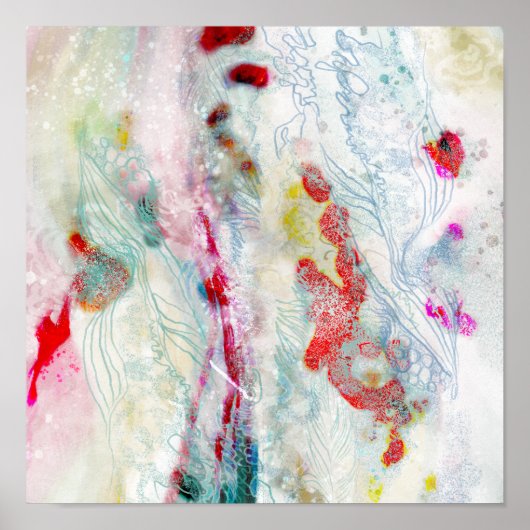 Digitale Abstracte kunstdruktrenddecor Poster (Voorkant)