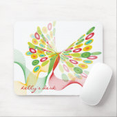 Digitale Abstracte Retro Stippen Moderne Kunstvlin Muismat (Met muis)