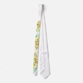 Digitale Abstracte Retro Stippen Moderne Kunstvlin Stropdas (Achterkant)