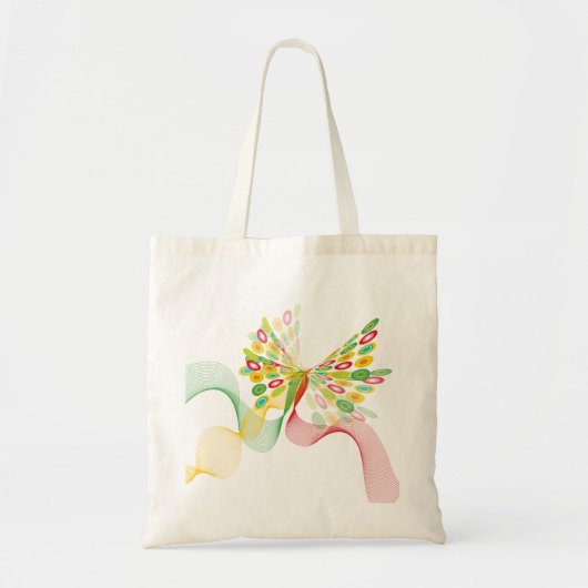 Digitale Abstracte Retro Stippen Moderne Kunstvlin Tote Bag (Voorkant)
