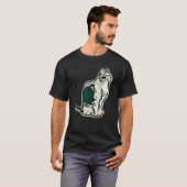 Digitale abstracte schilderij van een kat 16 t-shirt (Voorkant volledig)