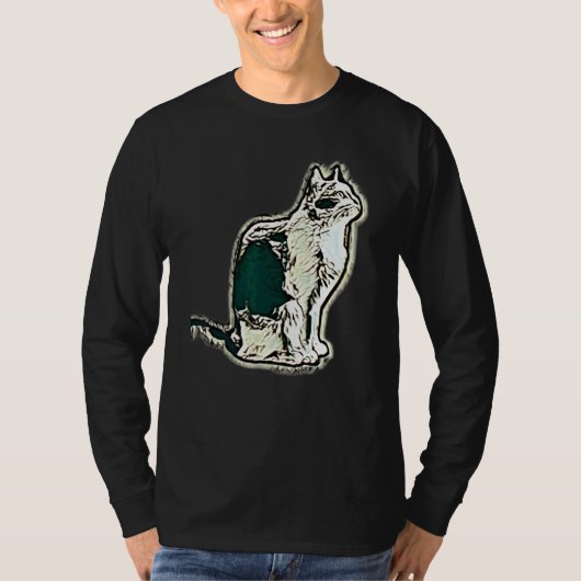 Digitale abstracte schilderij van een kat 16 t-shirt (Voorkant)
