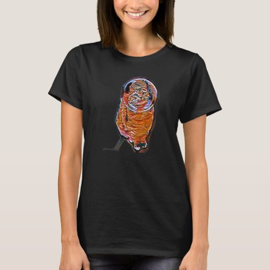 Digitale abstracte schilderij van een kat 17 t-shirt (Voorkant)