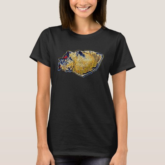 Digitale abstracte schilderij van een kat 1 t-shirt (Voorkant)