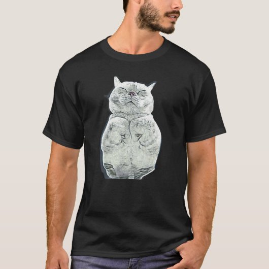 Digitale abstracte schilderij van een kat 20 t-shirt (Voorkant)