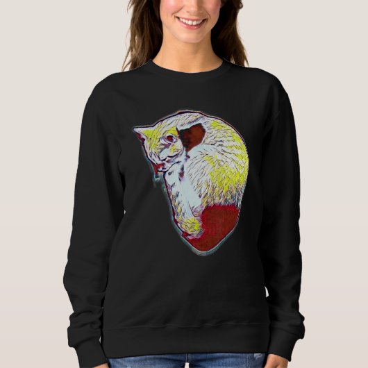 Digitale abstracte schilderij van een kat 29 trui (Voorkant)